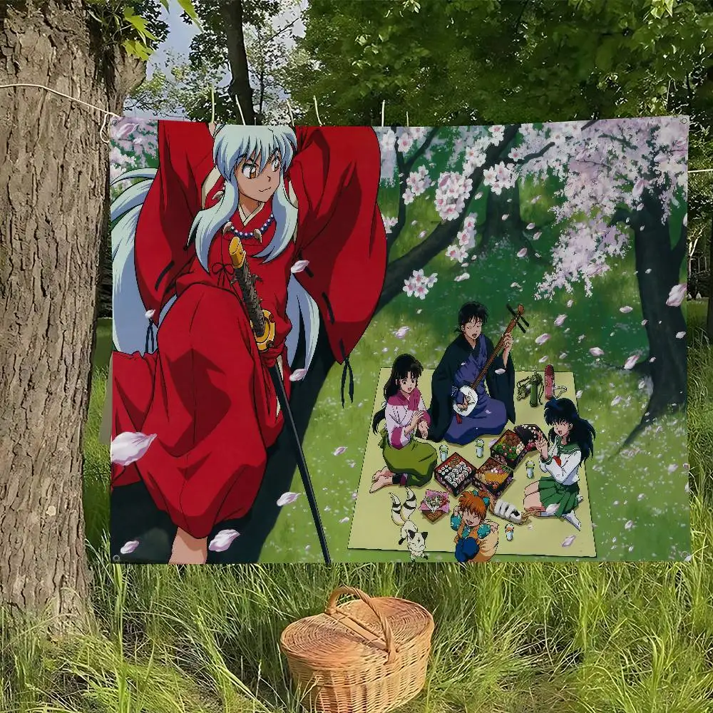 Japanese Anime Inuyasha Large Size Flags Printing Patterns Interesting Birthday Party Decorations Banner