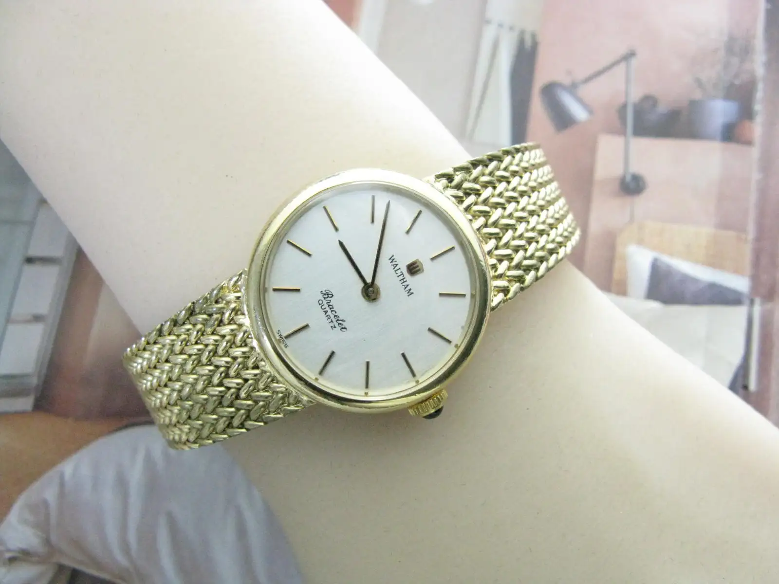 Waltham 18k gold-filed bracelet retro quartz \