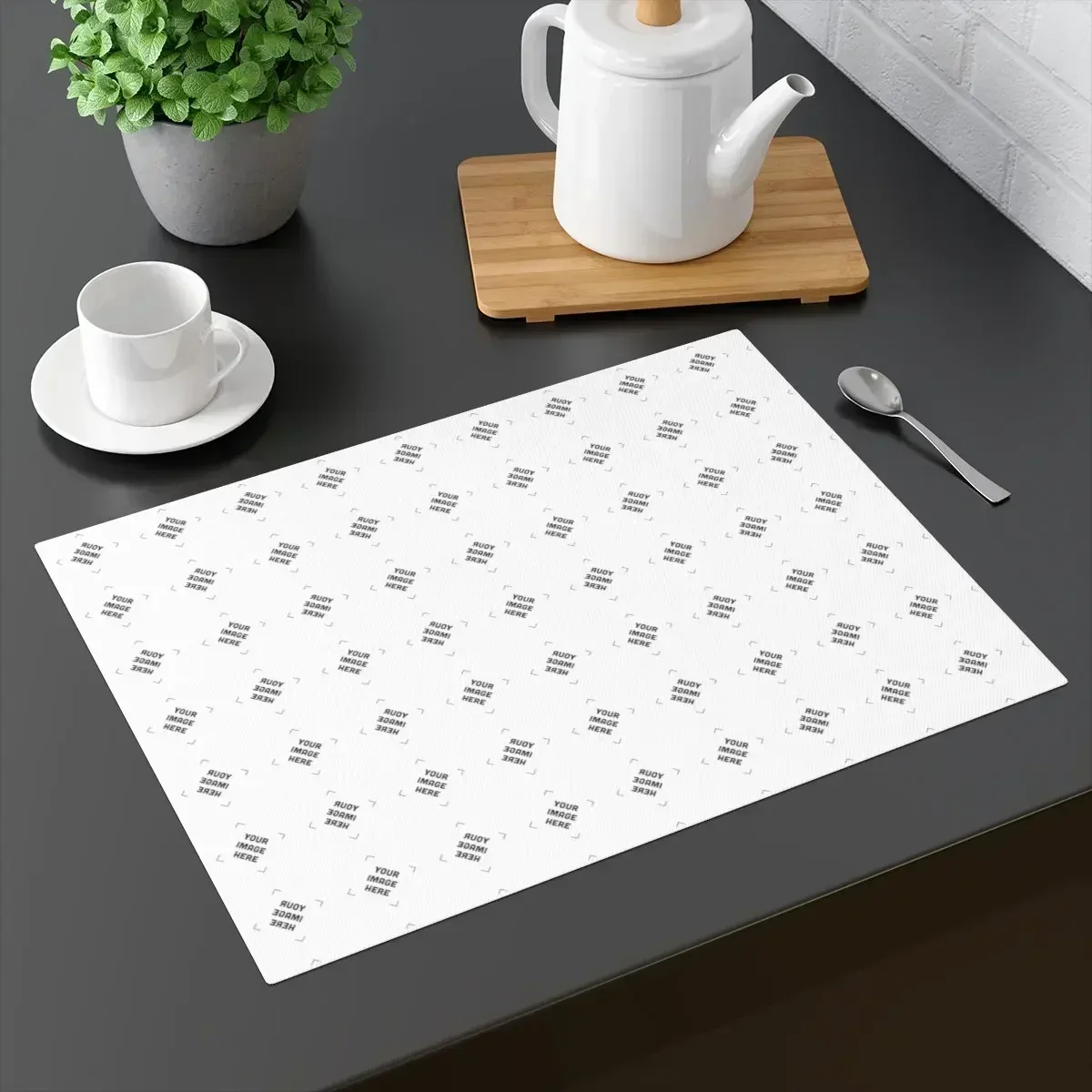 Custom Placemats , Polyester Stain Resistant Personalized Table Mats Washable Placemat Decoration for Kitchen Dining