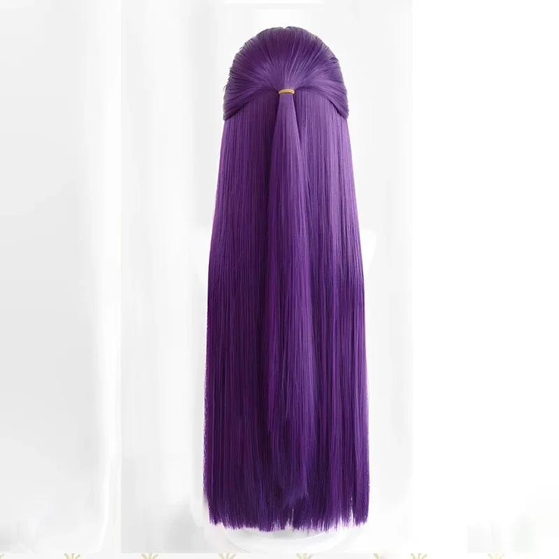DY20Peluca de Cosplay de helecho de alta calidad, pelucas rectas de color morado oscuro de Anime, pelo sintético resistente al calor, pelucas de juego de rol de Halloween 25