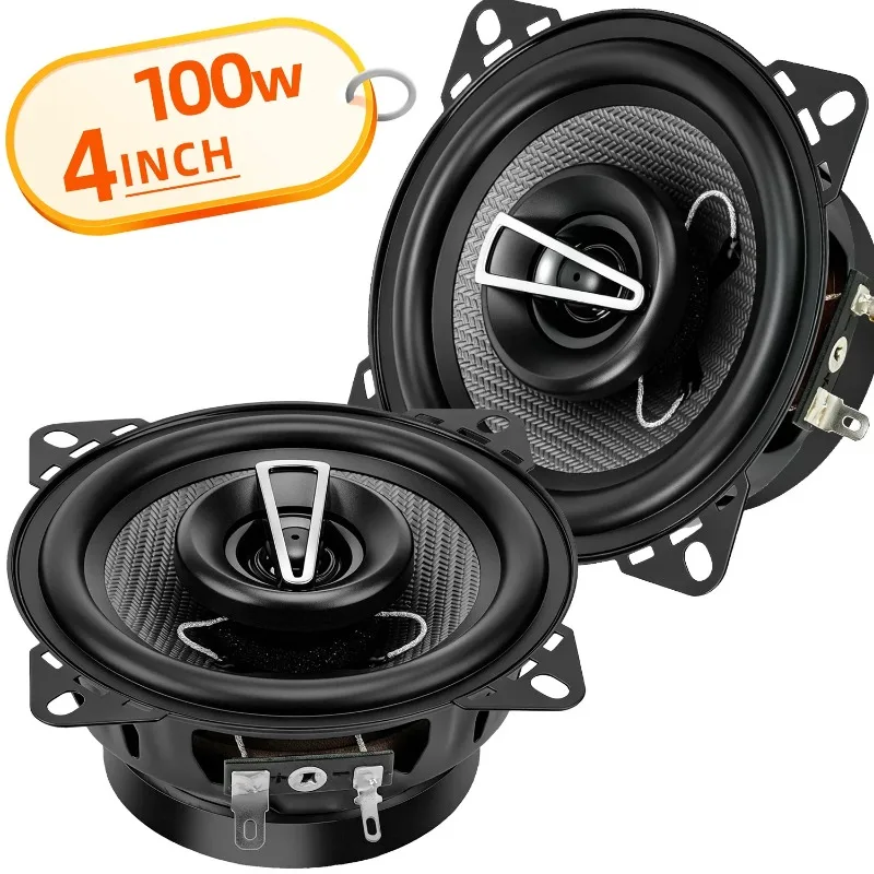 2 Pcs 4 Inch HIFI Coaxial Speakers Way High Quality High Power Speaker 100W 4Ohm Enhanced Car Stereo Sound For Car SUV Home Thea