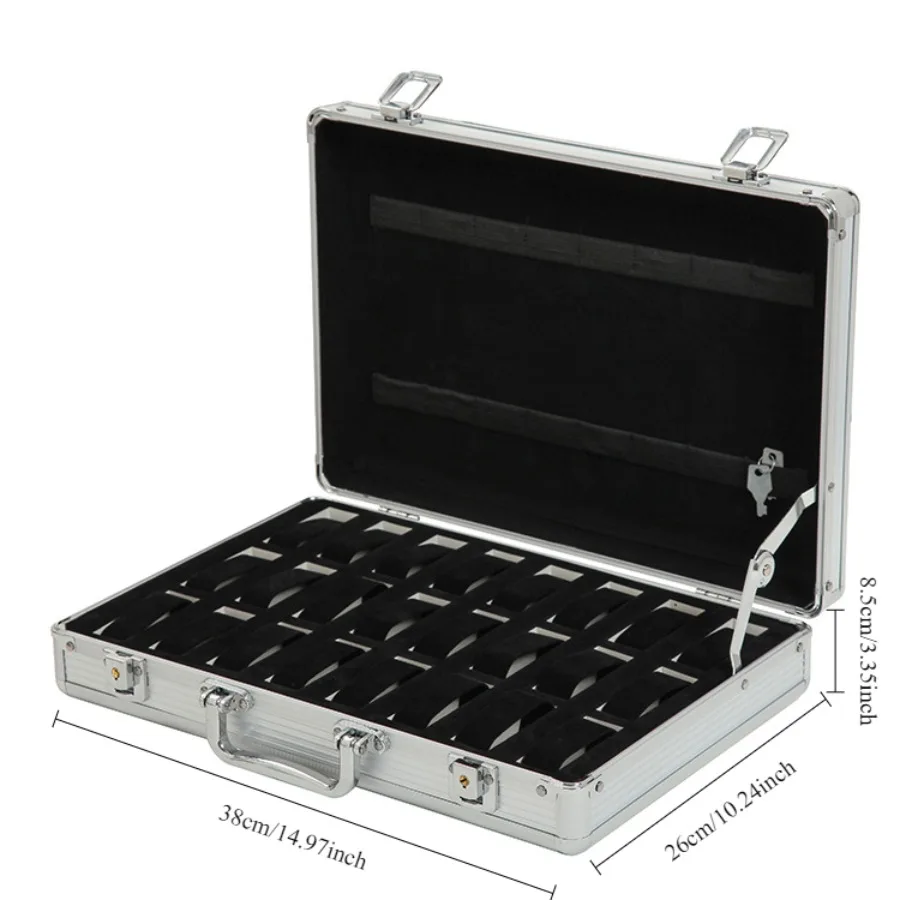 Caixa De Relógio De Alumínio Durável Para Homens, Organizador De Relógio, Caixa De Jóias, Exibição E Armazenamento, 6, 10, 12, 24 Slots