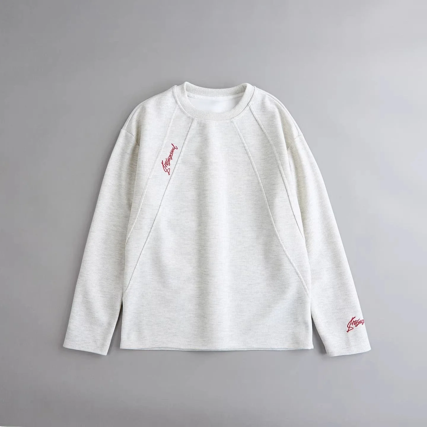 Camiseta de Manga Longa de Alta Qualidade para Homens com Bordado de Flor Branca, Roupa Casual de Outono e Inverno, Hoodie co...