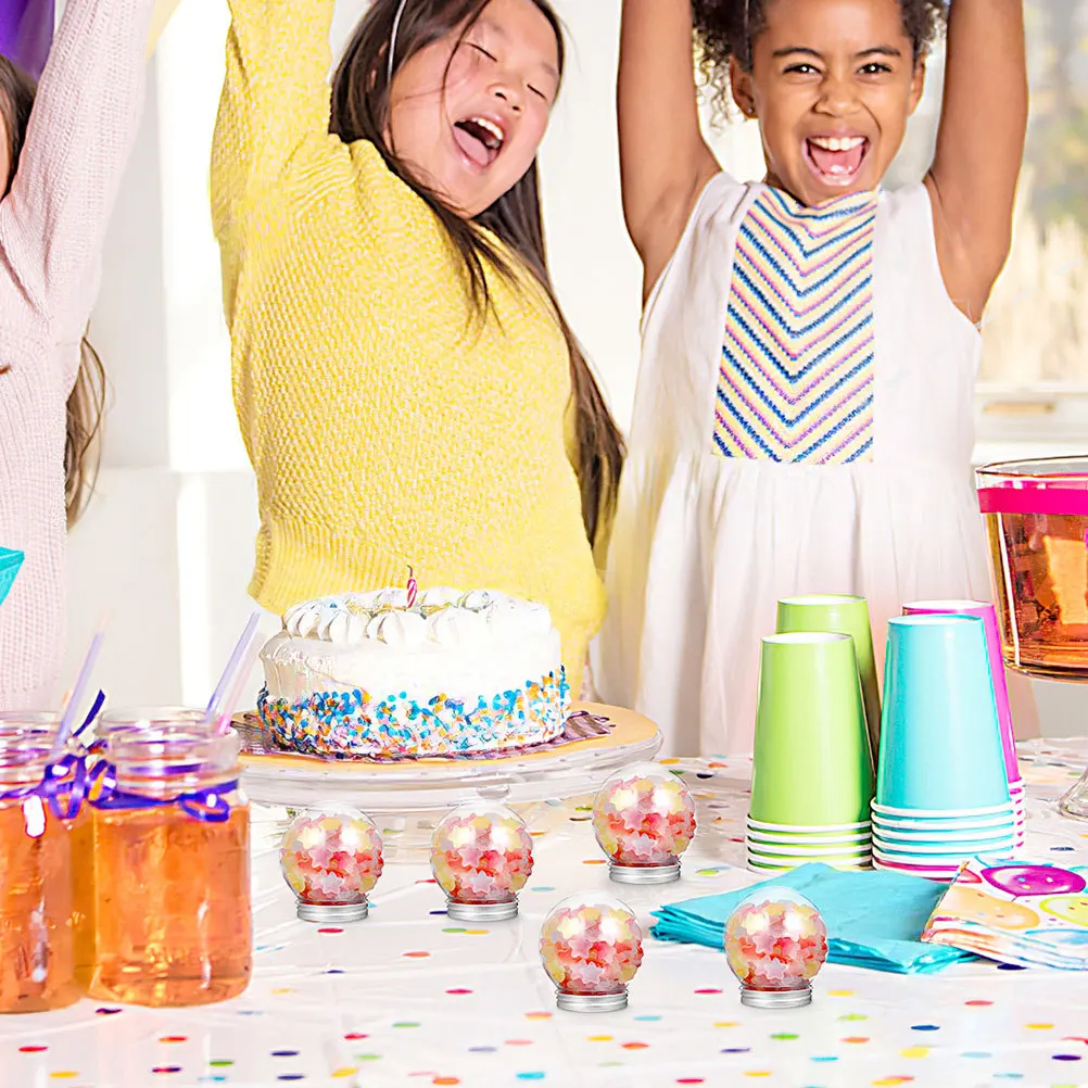 

6Pcs DIY Clear Plastic Snow Globe Candy Bottles Screw Lid Containers Water Globe Craft Decoration Plastic Candy Jar with Lid