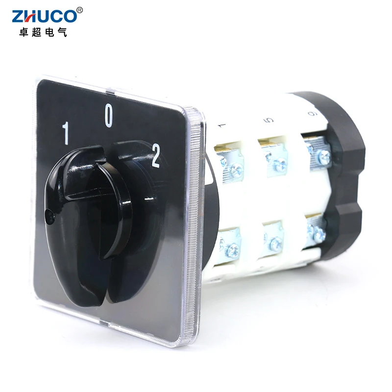 ZHUCO SZL9-75/3 75A Three Position Three Phase 1-0-2 Panel Mounting Ganrator ChangeOver Switch Transfer Rotary Cam Switch