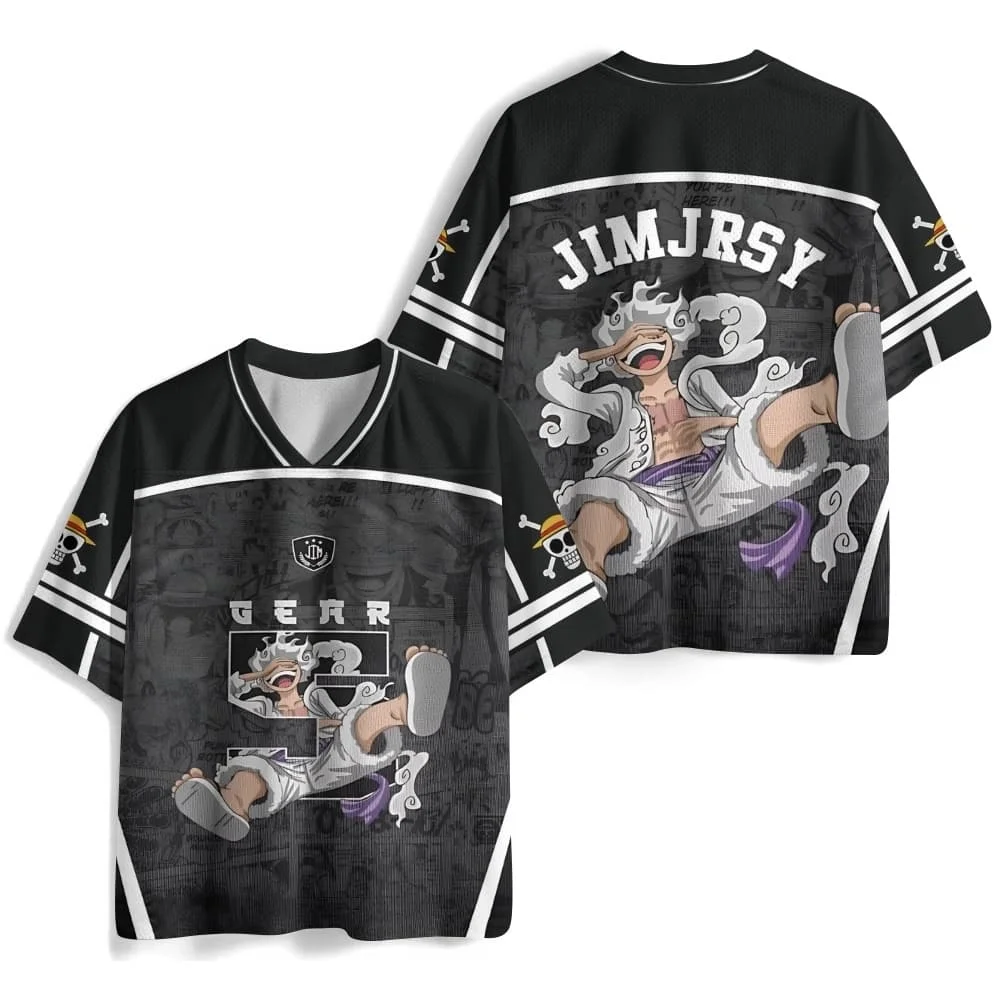2026 Neue Anime One Piece Luffy und Nika Themen-Trendige Jersey-Kollektion, Atmungsaktives Kurzarm-Unisex-T-Shirt, Familien-Set – Detail 9