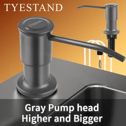 Gray Pump Head Stainless Steel Soap Dispenser for Kitchen Sink Built in Soap Dispenser Pump with 40