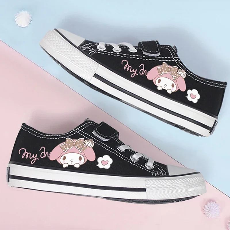 Sanrio Kawaii My Melody Luminous Canvas Shoes Cinnamoroll Pom PomPurin Anime Cartoon Soft-soled Casual Shoes Breathable Sneakers