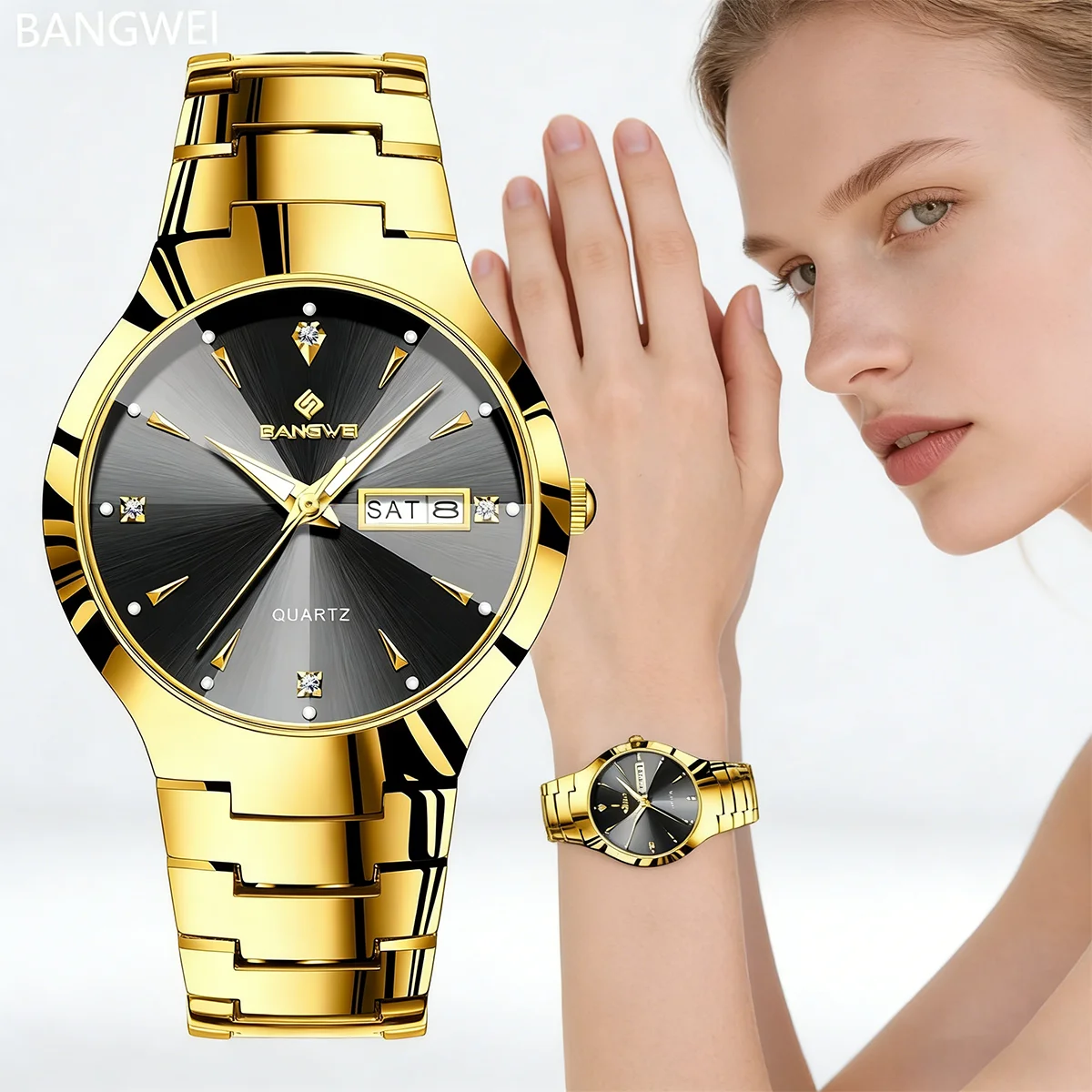 

Новые женские часы BANGWEI: модные, водонепроницаемые, светящиеся, элегантные, с еженедельным календарем, изысканные кварцевые наручные часы для женщин (Reloj Mujer)