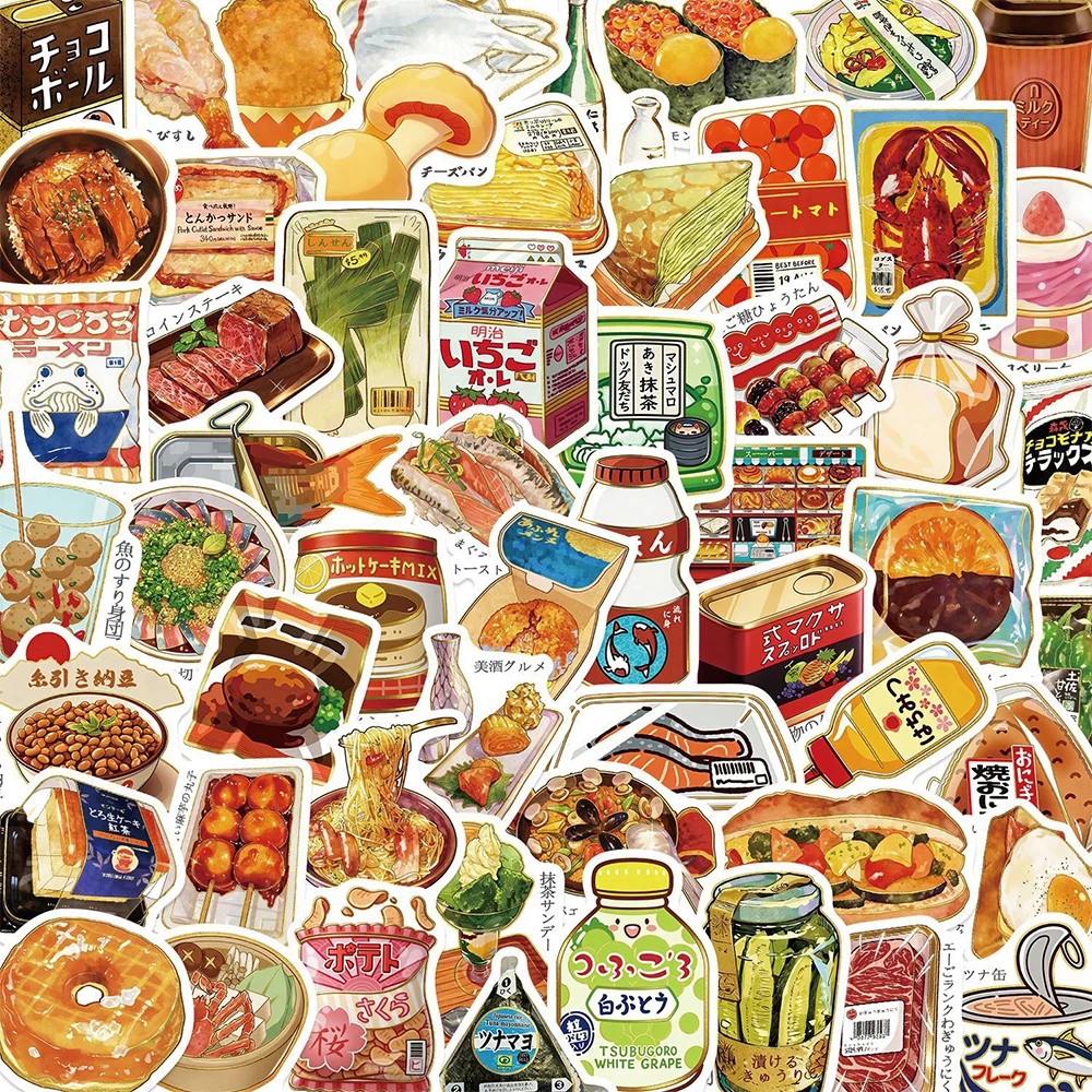 Food In Japanese Snacks - 10/30/56 unidades de pegatinas divertidas con