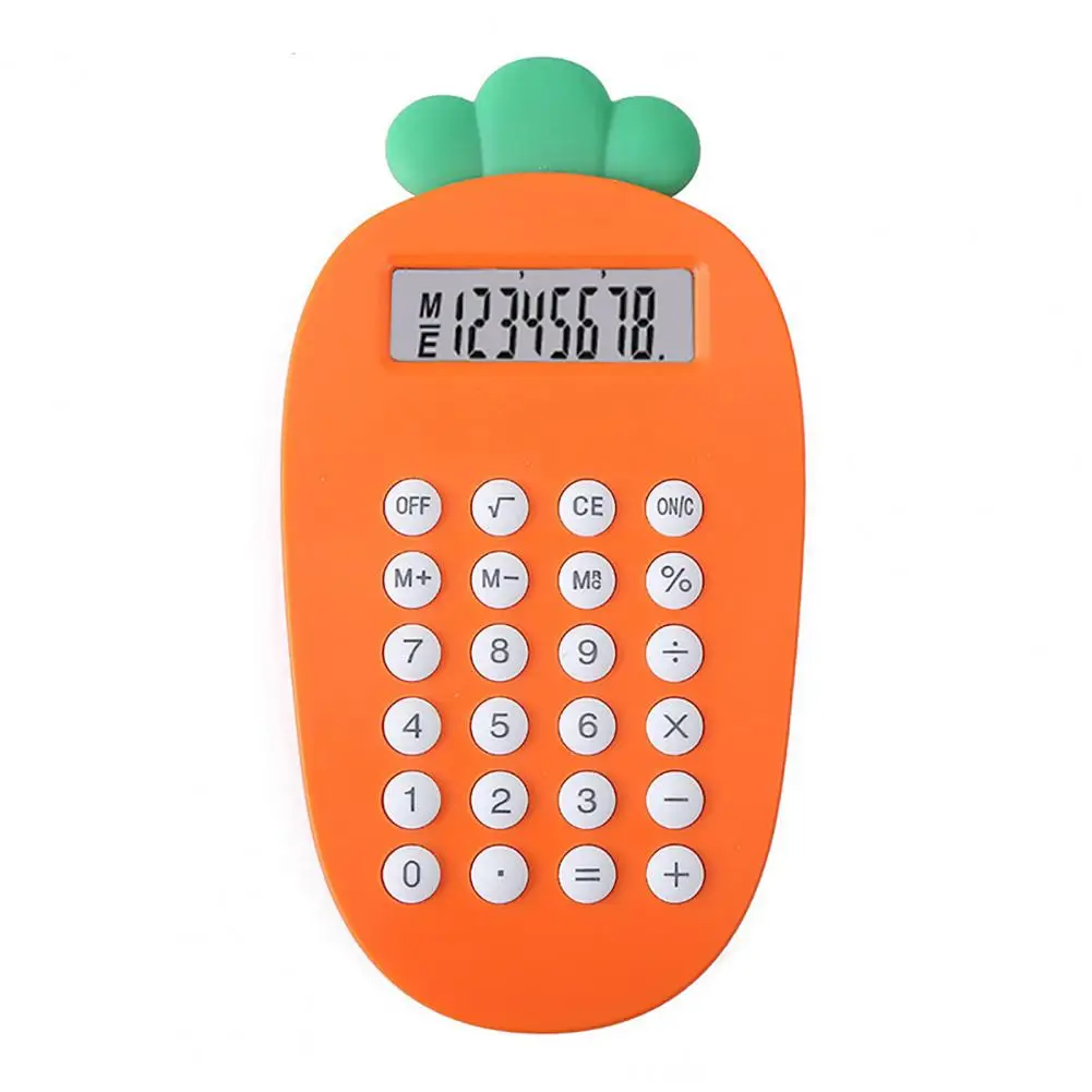 Calculator Mini Compact Compact Cartoon Carrot Strawberry Cat Paw Shape Mini Calculator for School Office Cute Kids Size