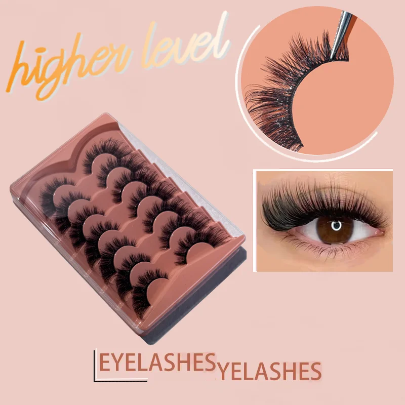 7 쌍 3d 슬리밍 컬리 인조 속눈썹 대용량 자연스럽고 사용하기 쉬운 눈의 모습을 향상시키는 가짜 속눈썹