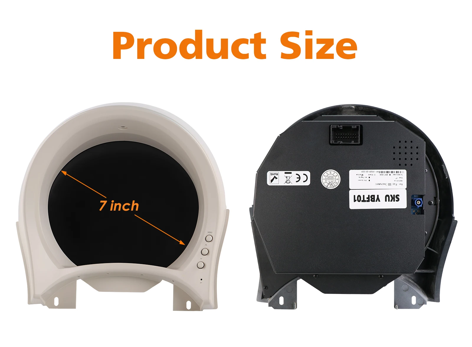 7-Zoll-Digitalinstrumentenanzeige für Fiat 500 2007 2008 2009 2010 2011 - 2024 Auto-LCD-Armaturenbrett Virtuelles Cockpit Tachometer – Detail 9