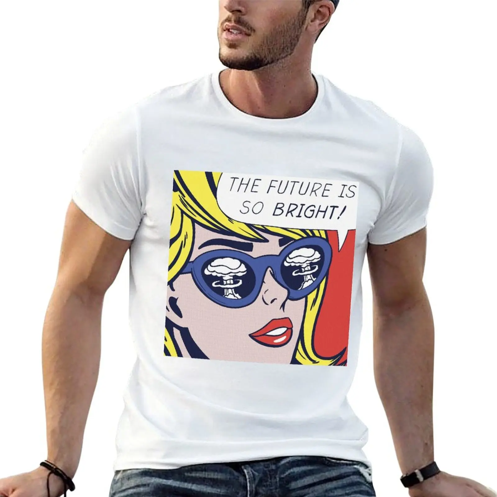 T-Shirt Pop Optimistic Girl pour hommes, 100% coton, marque de luxe, t-shirts graphiques pour hommes