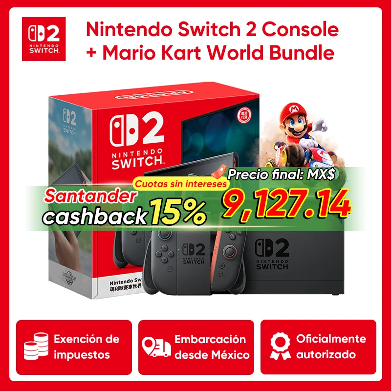 Versión Global Nintendo Switch 2 Pantalla LCD de 7.9 Pulgadas Mando Joy-Con2 Modo TV Estable Consola de Videojuegos NS2 Diseño Magnético Dispositivo de Juego Portátil