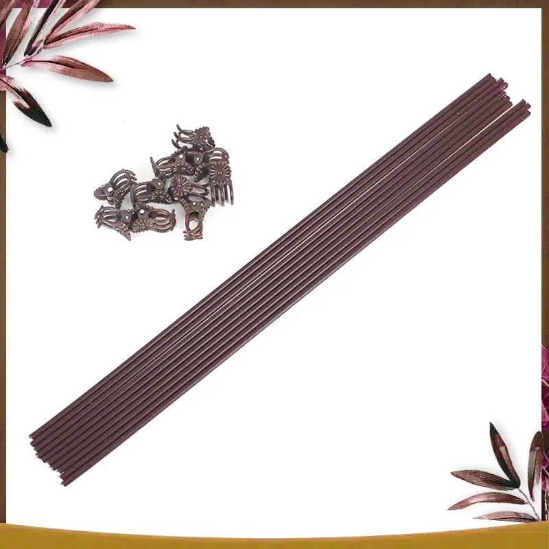 AB59-10 Piece Plant Supports For Indoor Plants 50Cm Plant Sticks Support As Shown Bendable Metal Steel