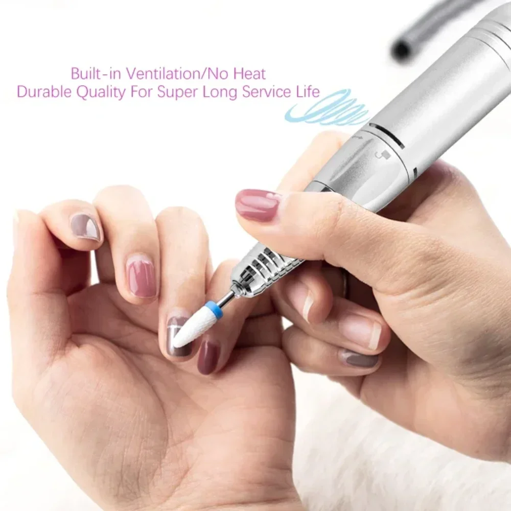 Heart Shape 35000 RPM Portable Electric Nail Drill Machine Rechargeable Professional Electric Manicure Drill For Salon