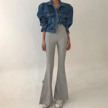 Women’s Y2K Puff-Sleeve Cropped Denim Jacket 6 Coats Jackets Women Top 2022 Sexy Puff Long Sleeve Y2k Clothes Cropped Jacket Streetwear Women's Denim Shirt 6