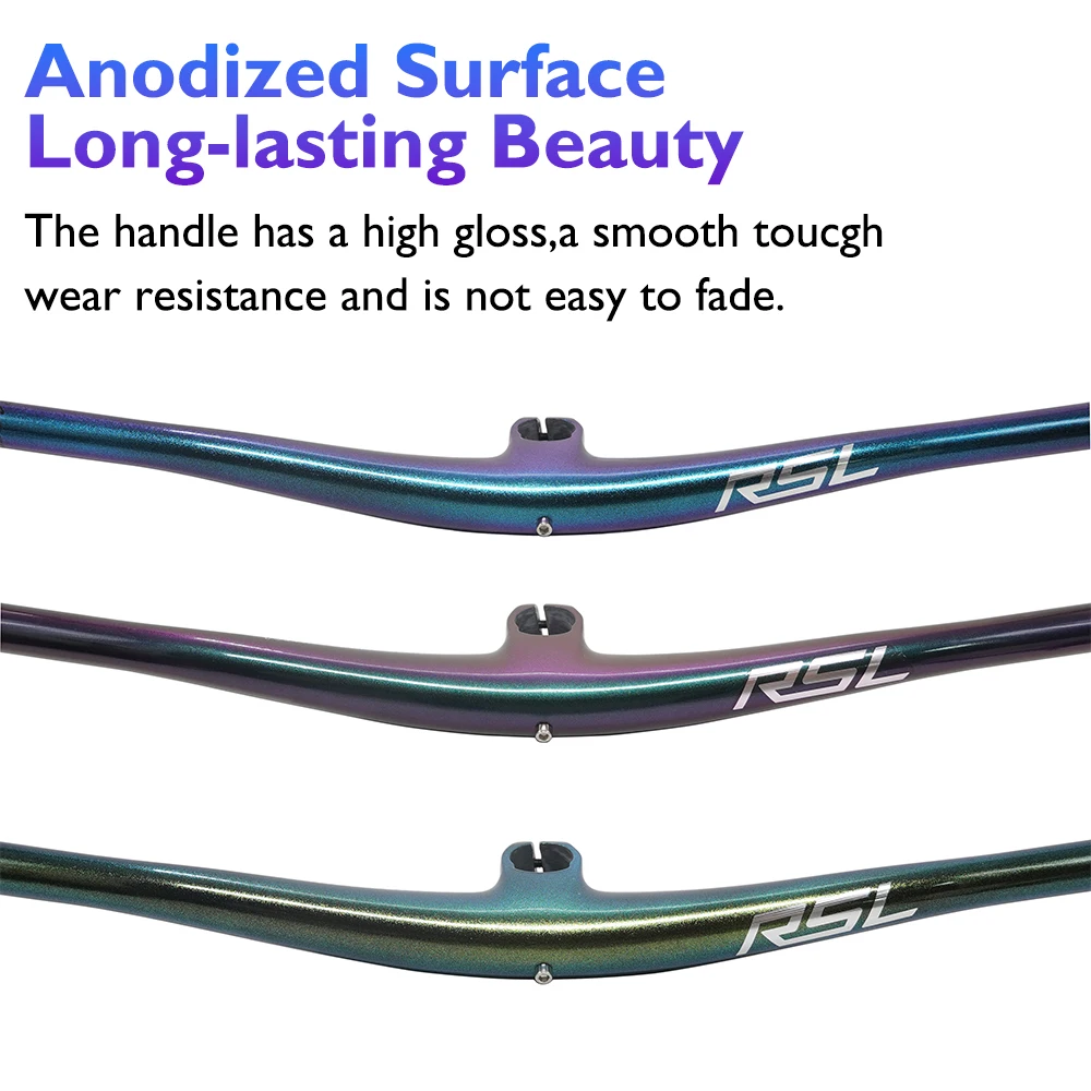 

RSL-Chameleon MTB full carbon fiber handlebar, colorful three-color 35/45/55mm, free computer stand, mountain bike handle bar