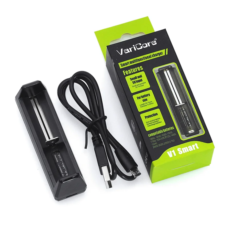 VariCore V1 3.7V 18650 21700 26650 18500 20700 18350 14500 10440 23650 18490 17670 충전식 리튬 배터리 충전기