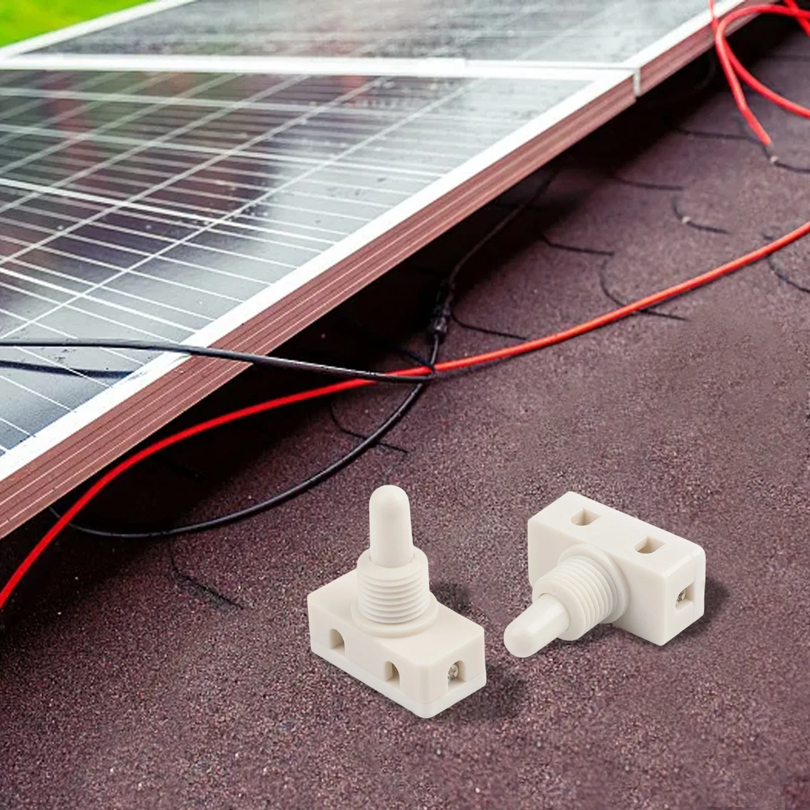 Five Piece Set of Selflocking White Plastic Push Button Switches Compatible with Desk and Bedroom Lamps at 2A250V Rating