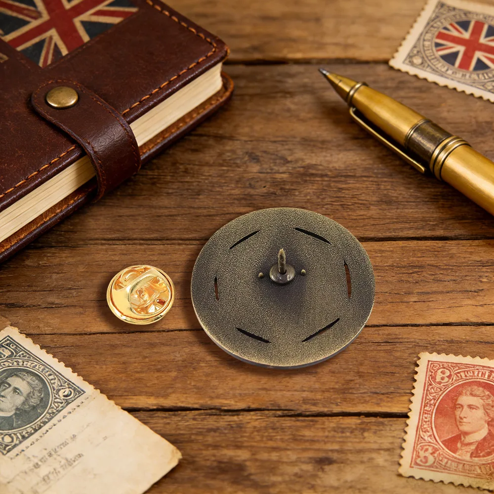 2026 Retro Style Metal Brooch European And American Style Round Badge Simple And Versatile Fashion Backpack Pin Wholesale