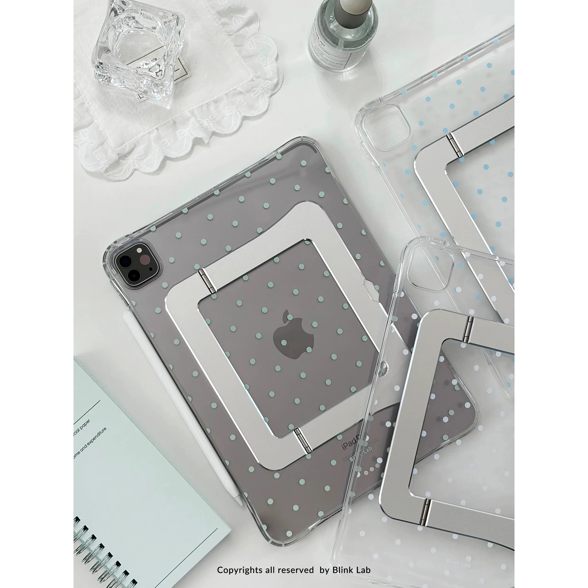 Korean Polka Dots Clear Case For iPad Air 11 13in M4/ M3 M2 Pro11 12.9 13'' Air 5 4 10.9'' 10th Cover With Clear Hard Back Shell