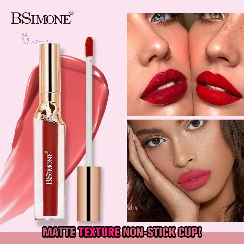 [TW] 1Pc BSIMONE マットベルベットリップスティックメイクアップリッチシェード、汚れ防止＆長持ち、リップメイク用リッププレパレーション