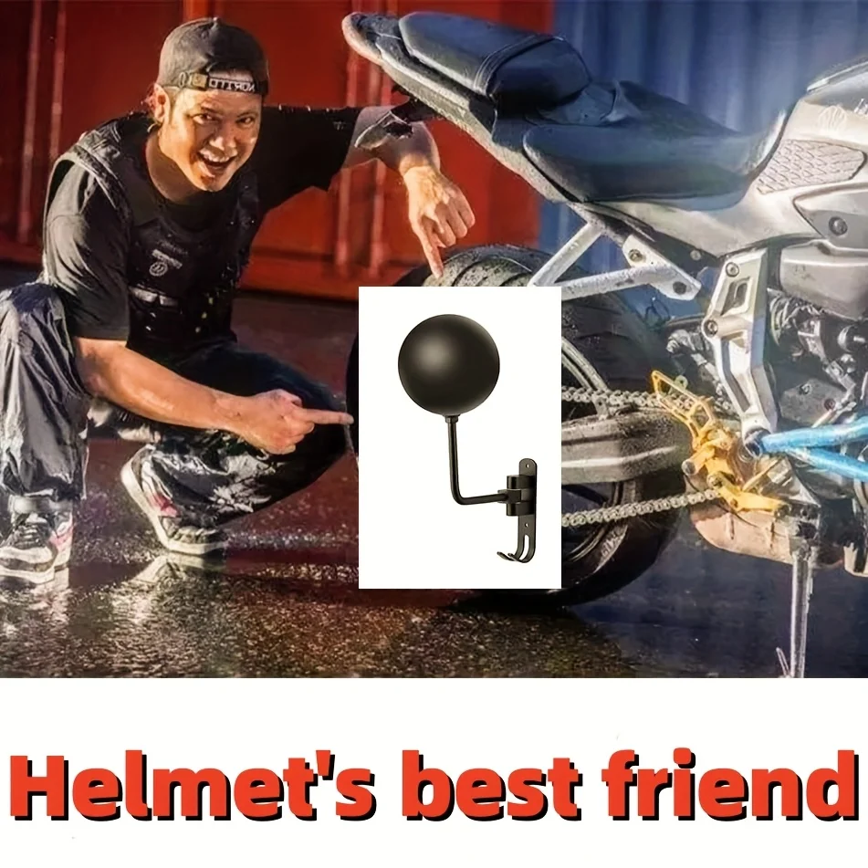 2-in-1 Helmet storage rack With hook Can be rotated 180° save space helmet holder home Motorcycle display stand image 6