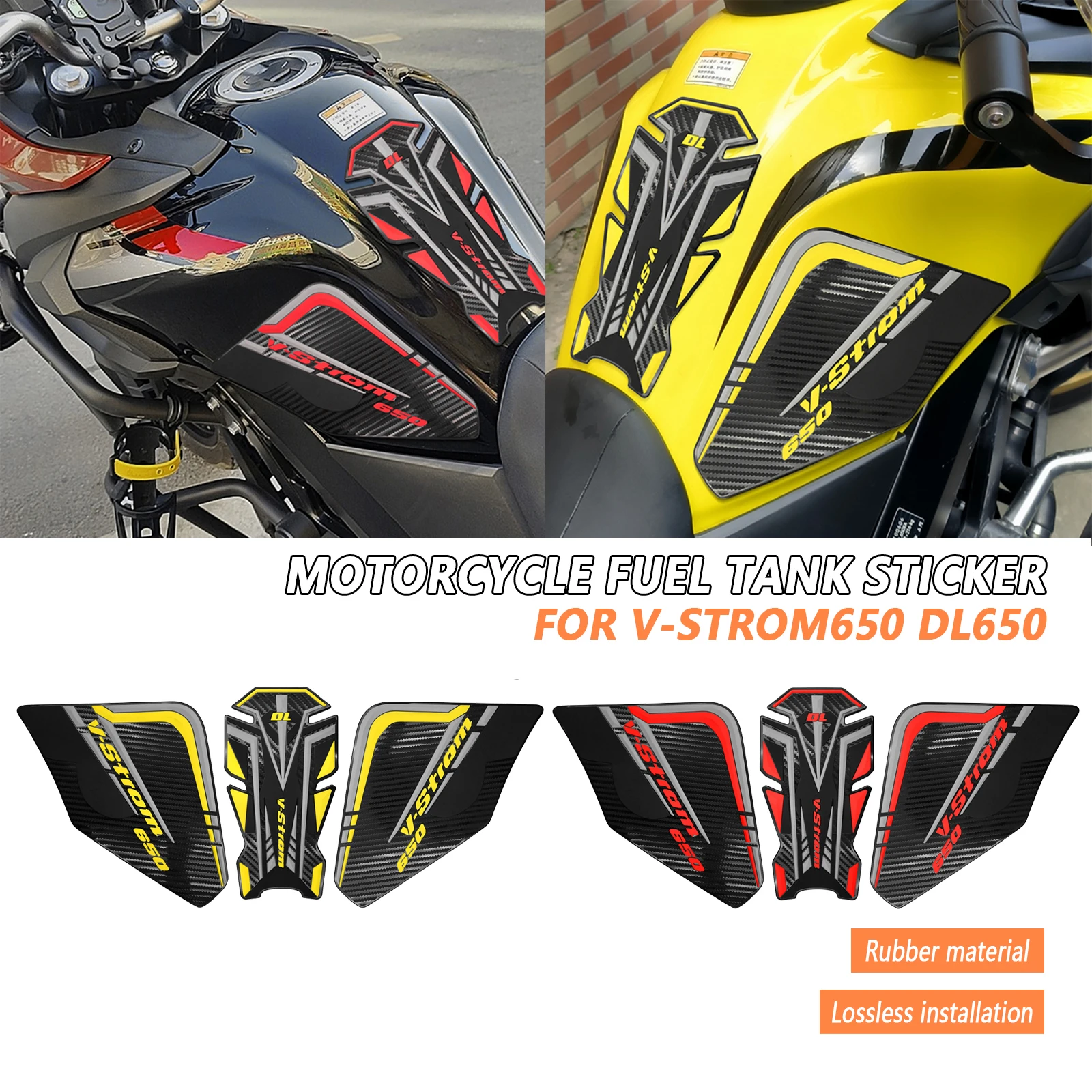 

Motorcycle side fuel tank pad For Vstrom DL650 V-strom 650 XT 650XT DL 650 Tank Pads Protector Stickers Knee Grip Traction Pad