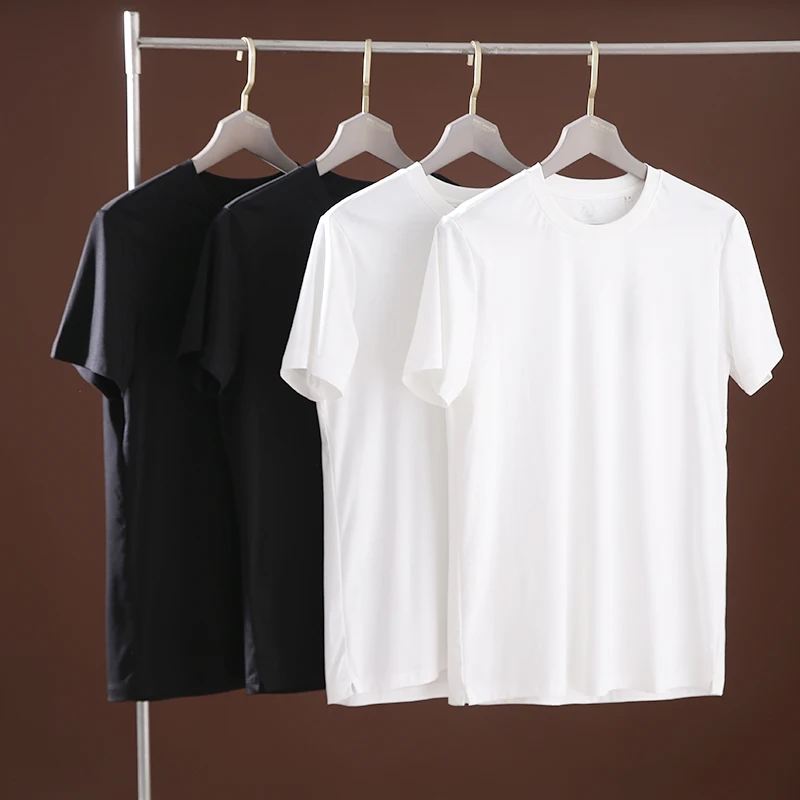 

Импортная шелковая светящаяся хлопковая футболка с круглым вырезом и коротким рукавом, весна-лето, для пар, модная, городская, стандартный крой