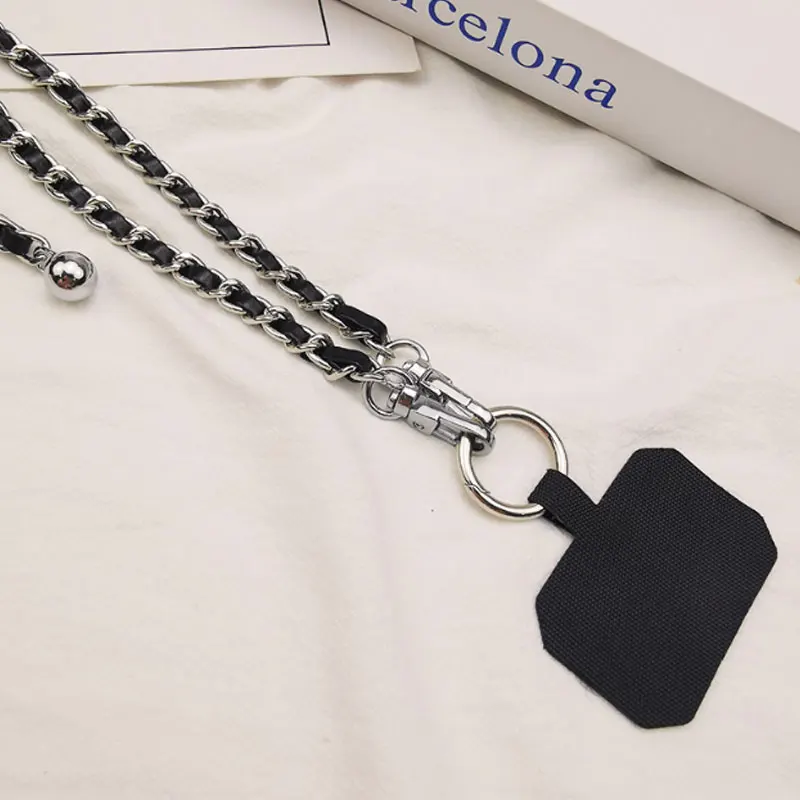 معدن جلد طويل الهاتف الحبل قابل للتعديل Crossbody حزام الكتف سلسلة لجميع قضية الهاتف مكافحة خسر قلادة الحبل مع كليب #2