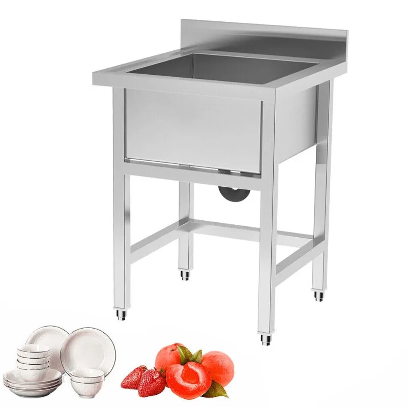 Stainless Steel Sink Utility Sink  1 Compartment Commercial Kitchen Sink for Restaurant, Kitchen, Laundry, Garage