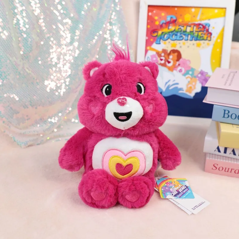 

Miniso натуральная Carebears Love Bear плюшевая игрушка кукла Радужный медведь 30 см супер мягкая короткая плюшевая сумка кулон ключ кулон