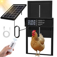 Solar Automatic Chicken Coop Door Aluminum Waterproof Auto Chicken Doors with LCD Screen/light Sensor/Timer/Remote/Anti-pinch