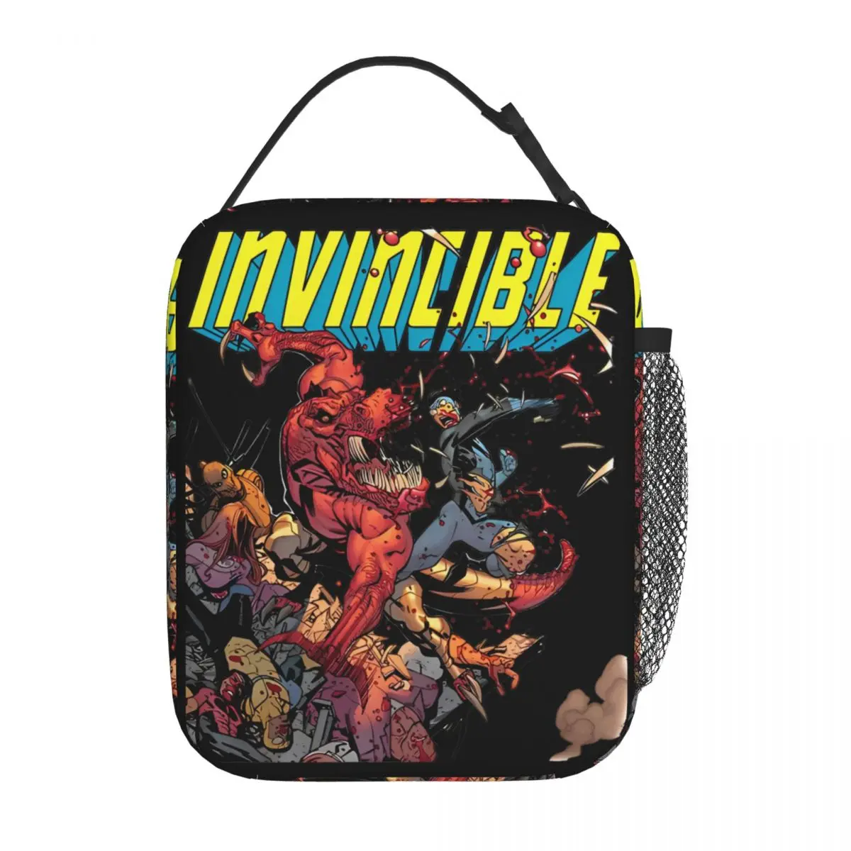 Invincible Vs Alien Superhero Thermal Insulated Lunch Bag for Office Anime Portable Food Bag Container Thermal Cooler Lunch Box