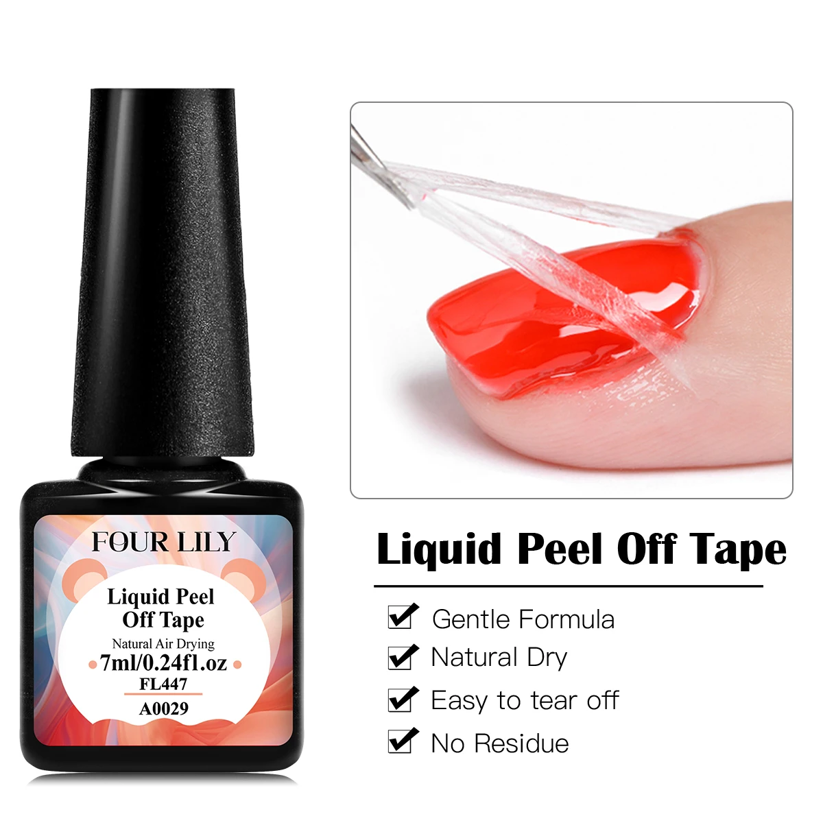 Cinta de látex con borde de pegamento antidesbordamiento líquido para pelar uñas, almohadilla de leche para uñas, protector de cutícula, protectores de laca para dedos, 7ml