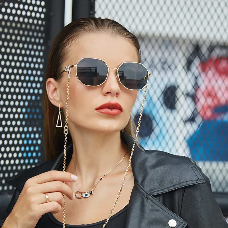 

New Fashion Glasses, Sunglasses, Women's Anti Drop Chain Hanging Rope Sunglasses, Women's Trendy Fashion Full Frame Glasses