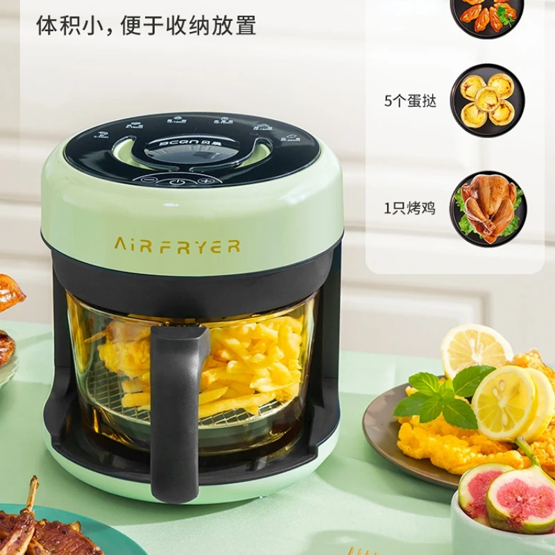 Visible Air Fry Pan Mini Mini Corning Small Capacity Machine New Home Dormitory No Coating No Flipping Deep Fryer