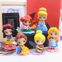Disney Princess Series Model Doll Fairy Tale Snow White Ariel Bell Cinderella PVC Toys Cake Decoration Funny Birthday Gift