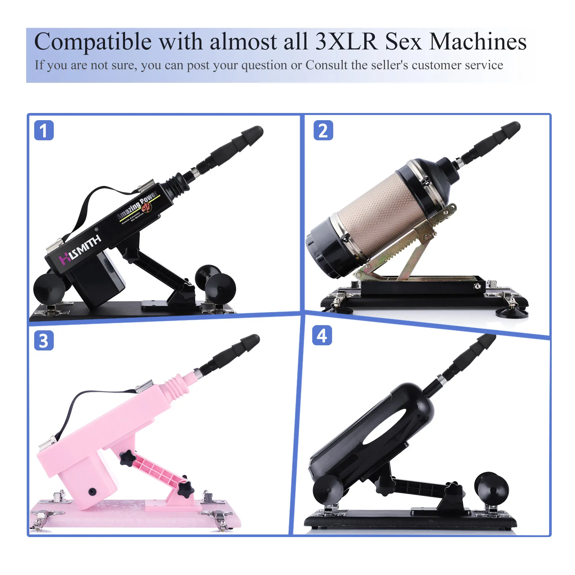 Hismith Adapter for 3XLR Connector Sex Machine attachments sex toys KlicLok System Premium machine dildo accessories adapter view 6