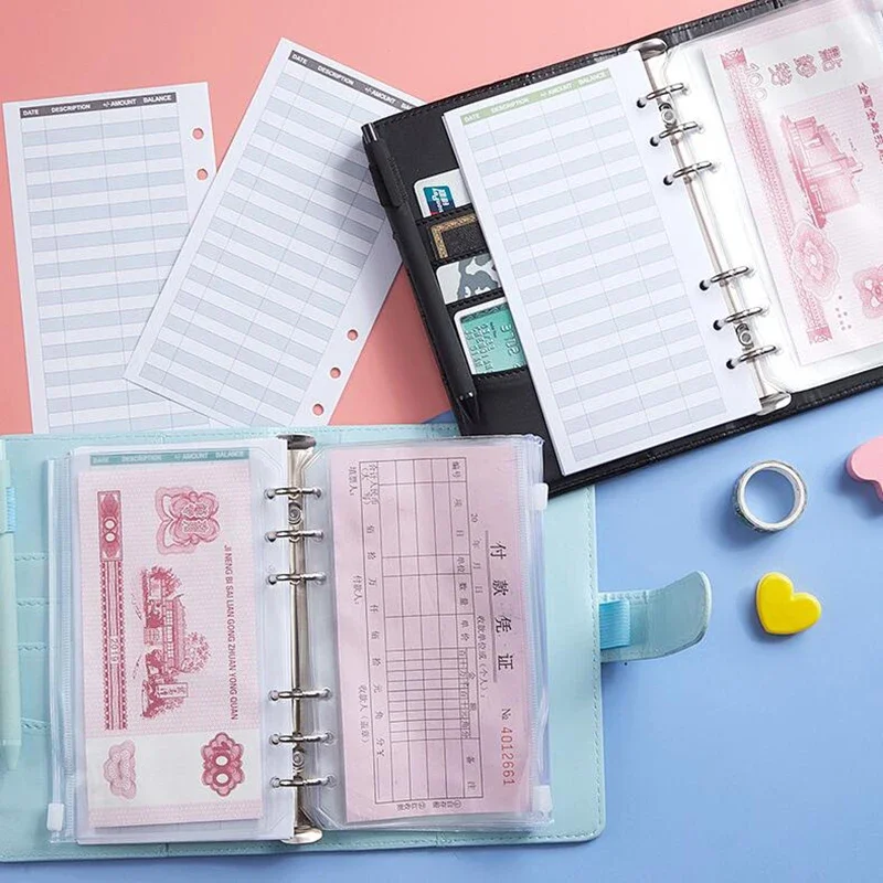 12pcs/set Budget Envelopes Sheets Binder Planner Journal Expense Tracker Fit Budget Trackers Cash Banknote Envelope