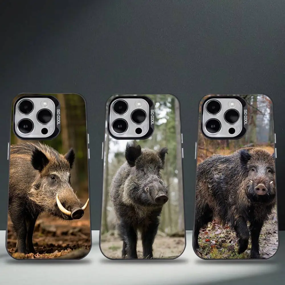 

Wild Boar Animal Pig Phone Case For iPhone 16,15,14,13,12,11,8,7,Pro,Max,Plus,Mini,XS,SE Anti Fall Black Matte Hard
