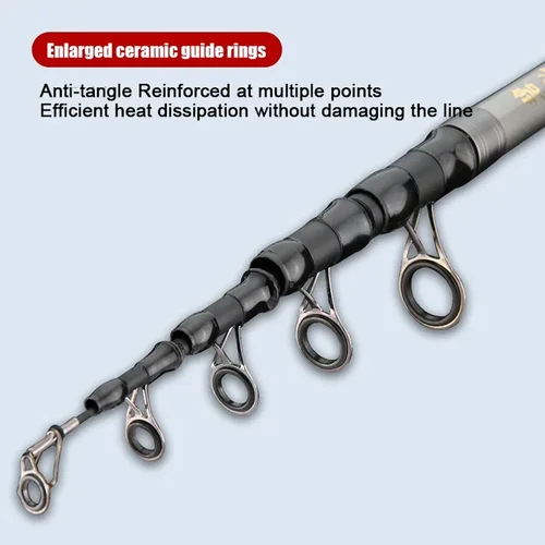 Imagen 2 del producto Cañas de pescar giratorias telescópicas superduras de 1,8 M-3,6 M, caña de distancia ultraligera de tiro largo, caña de lanzamiento de alta calidad