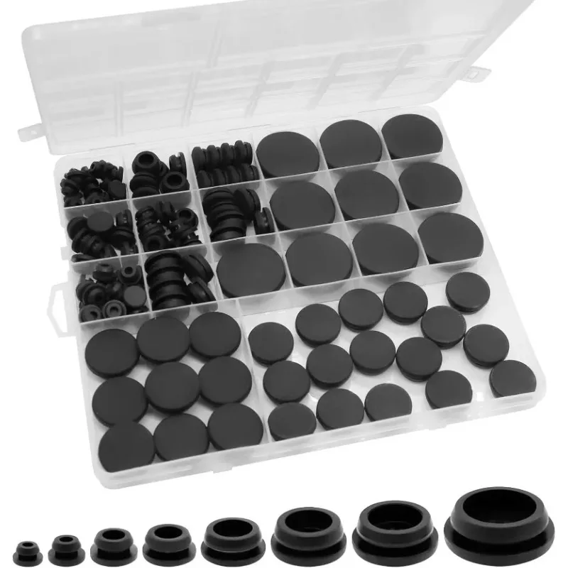 125Pcs Rubber Plug Round Hole Silicone Rubber Distribution B
