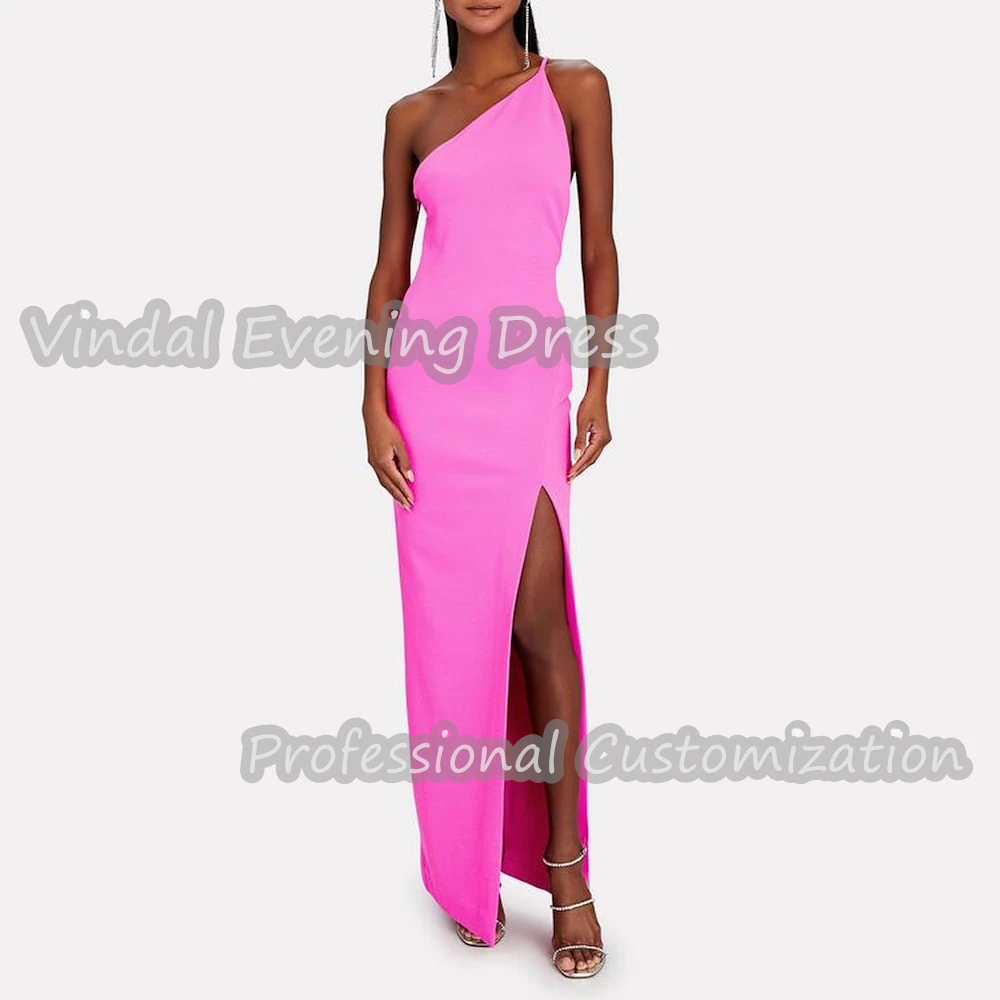 

Vindal Prom Dress One Shoulder Ankle Length Backless Straight Elegant luxurious Crepe Saudi Arabia Sleeveless For Woman 2024