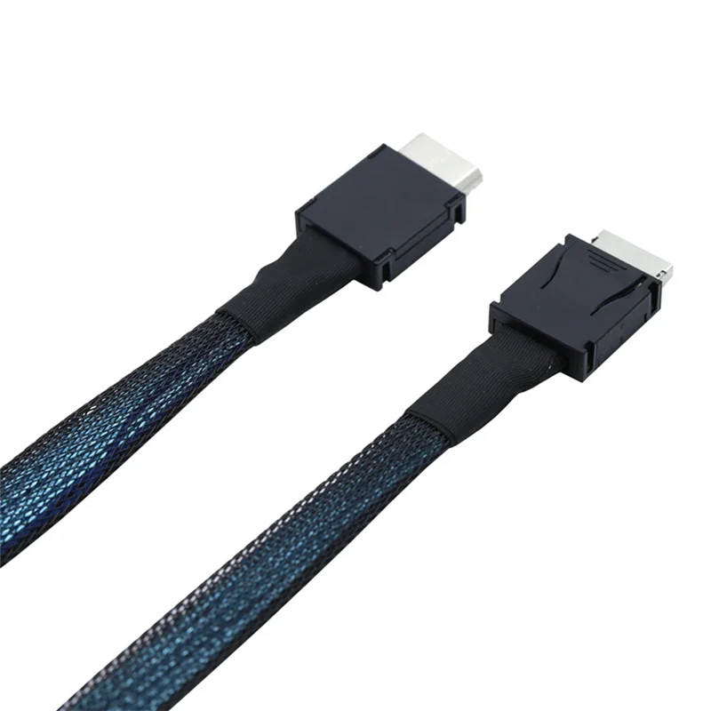 HJ-For Pcie Oculink SFF 8611 4I To Mini SAS SFF-8611 4I Server Super Speed Cable Data Extension Male To Male Data Transfer Cord