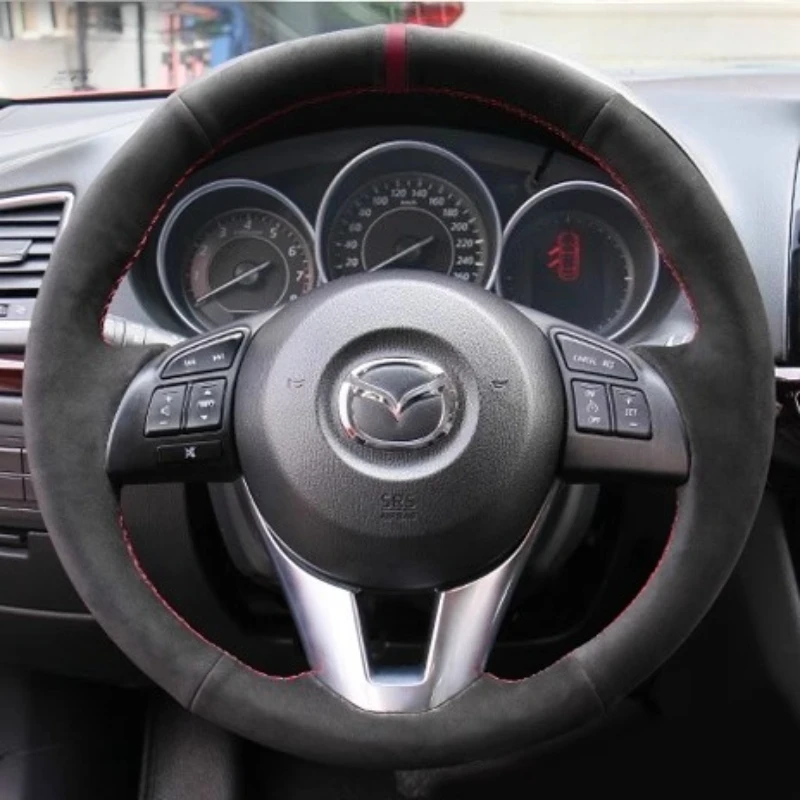 

Hand Stitched non-slip suede Car Steering Wheel Cover For Mazda 3 Axela 2013-2016 Mazda 6 Atenza Mazda 2 Auto Parts