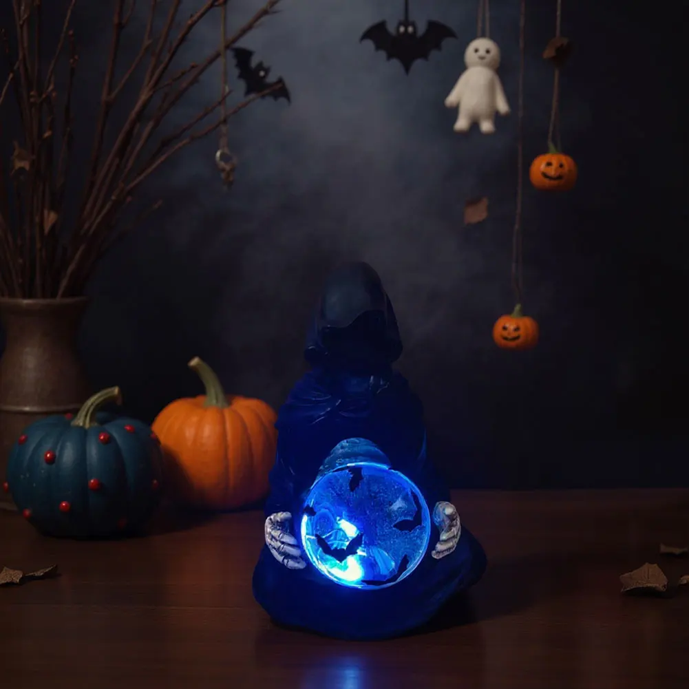 Kryształowa Kula Bógów Śmierci Statua Żniwiarza Halloween Dekoracja Halloween (Duża)