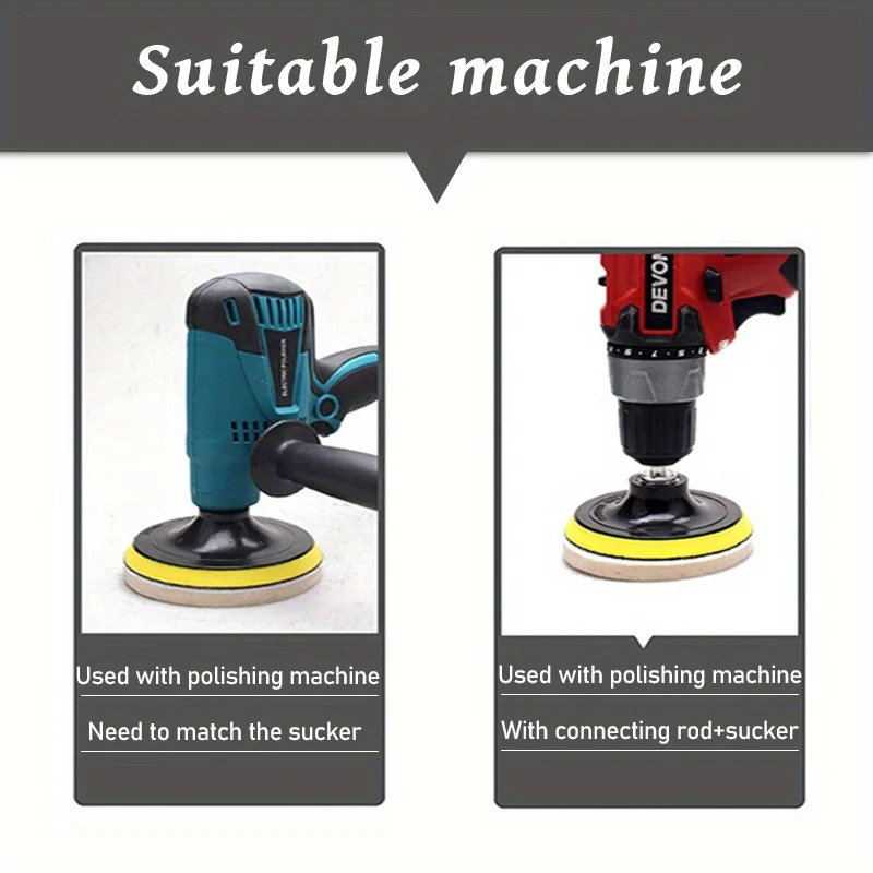 Disque de Polissage Rond en Laine pour Métal, Marbre, Verre, Réparation des Rayures, 1/3/5 Pièces